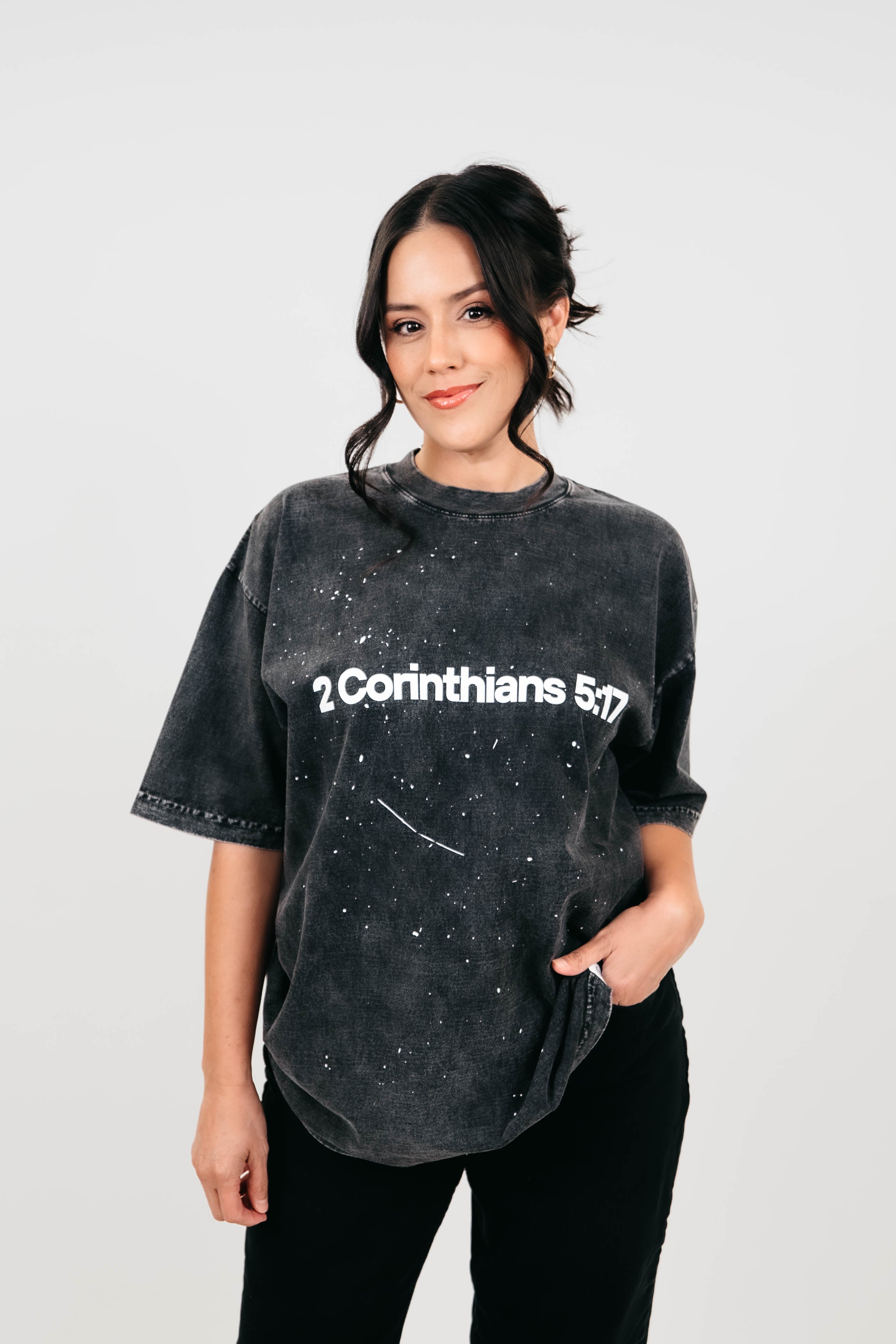 New Beginnings Tee (Black Mineral Wash)